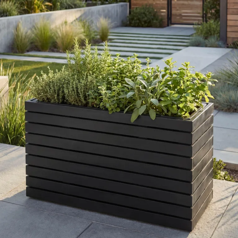 Mendler Pflanzkasten HWC-L21, Pflanzkübel Blumentopf Hochbeet, eckig 41x63x23cm Outdoor Akazie Holz FSC®-Zertifiziert - schwarz – Bild 1