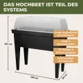 Green Home Hochbeet Set XXL 107 x 100 x 50 cm Balkon-Hochbeet mit Abdeckung als Frühbeet nutzbar inklusive Saatgut und Dünger Pflanzkasten aus Kunststoff für Kräuter und Gemüse - Thumbnail 6