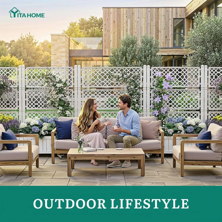 YITAHOME Hochbeete mit Rankgitter, Garten-Rankgitter mit Rädern, 108,5 x 44 x 155 cm, Drainagelöcher und Stopfen für Kletterpflanzen, erhöhter Übertopf hält 6,8 kg für Gemüse, Blumen, Obst (weiß) – Bild 8