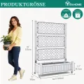 YITAHOME Hochbeete mit Rankgitter, Garten-Rankgitter mit Rädern, 108,5 x 44 x 155 cm, Drainagelöcher und Stopfen für Kletterpflanzen, erhöhter Übertopf hält 6,8 kg für Gemüse, Blumen, Obst (weiß) - Thumbnail 2