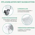 YITAHOME Hochbeete mit Rankgitter, Garten-Rankgitter mit Rädern, 108,5 x 44 x 155 cm, Drainagelöcher und Stopfen für Kletterpflanzen, erhöhter Übertopf hält 6,8 kg für Gemüse, Blumen, Obst (weiß) - Thumbnail 5