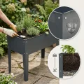 Outsunny Hochbeet Kräuterbeet Pflanzkasten aus Metall mit Füßen und 3 Abflusslöchern, Blumenkasten 100 x 30 x 80 cm - Thumbnail 3