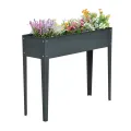 Outsunny Hochbeet Kräuterbeet Pflanzkasten aus Metall mit Füßen und 3 Abflusslöchern, Blumenkasten 100 x 30 x 80 cm - Thumbnail 1