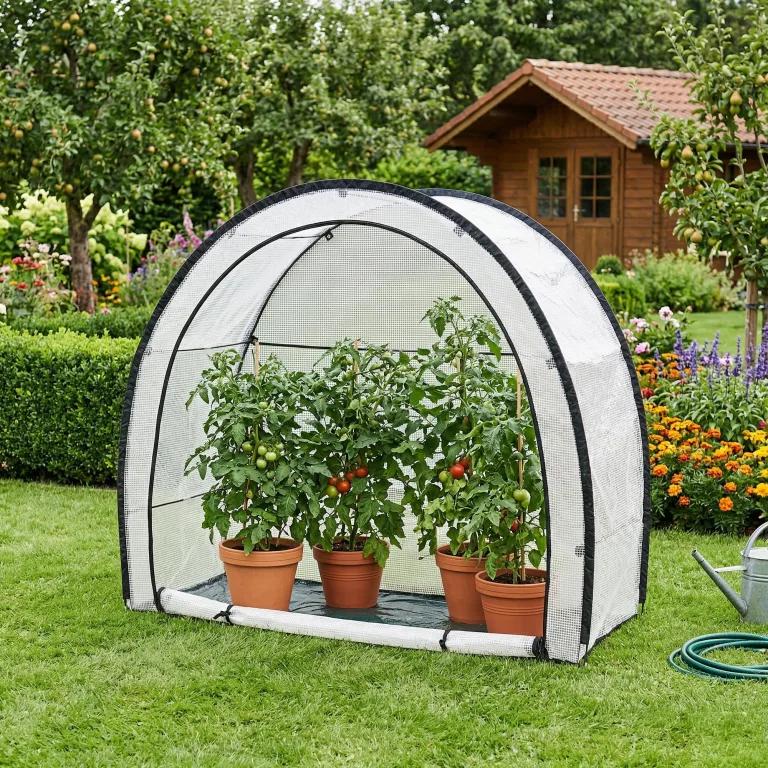 [en.casa] Tomatengewächshaus Larshasas Gewächshaus klein für Tomaten Pflanzen Foliengewächshaus Tomatenhaus Outdoor Folie Zelt 180 x 80 x 170 cm Transparent – Bild 1