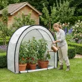 [en.casa] Tomatengewächshaus Larshasas Gewächshaus klein für Tomaten Pflanzen Foliengewächshaus Tomatenhaus Outdoor Folie Zelt 180 x 80 x 170 cm Transparent - Thumbnail 2
