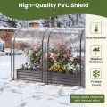 HOMASIS 3 in 1 Gewächshaus mit Hochbeet, Foliengewächshaus mit PVC-Abdeckung, Frühbeet aus Metall, Tomatenhaus Treibhaus mit 2 Fenstern, Blumenkasten für Garten Balkon (Schwarz, 198x100x145cm) - Thumbnail 5
