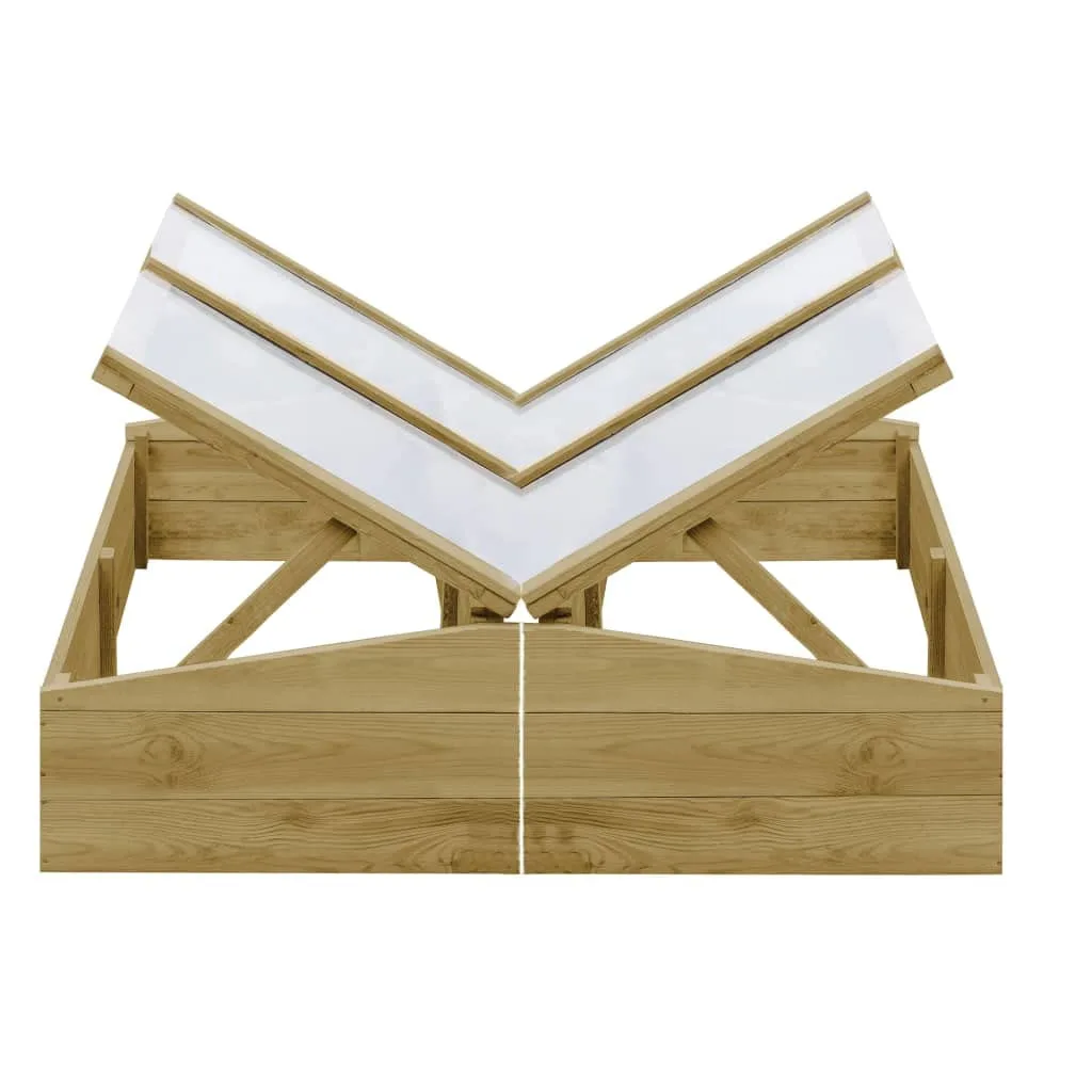 Gewächshäuser 2 STK. Imprägniertes Kiefernholz 100x50x35 cm, Garten Gewächshaus aus Holz mit Dach, Frühbeet und Winterschutz, Pflanzenhaus für Balkon, Terrasse, Gemüseanbau und Tomatenzelt