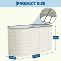 Hochbeet Metall 120x60x60CM—Oval, Hochbeete Für Garten Und Gemüsegarten， Mit Schnittschutzleiste, Gemüse & Pflanzen, Ideal Für Gemüse, Kräuter & Blumen,Beige - Thumbnail 2