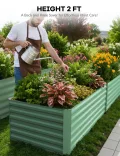 Acekool Hochbeet Metall 180x90x60CM—Quadratisch,Hochbeete Für Garten Und Gemüsegarten, Gemüse & Pflanzen, Ideal Für Gemüse, Kräuter & Blumen, Grün - Thumbnail 7