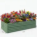 Acekool Hochbeet Metall 180x90x60CM—Quadratisch,Hochbeete Für Garten Und Gemüsegarten, Gemüse & Pflanzen, Ideal Für Gemüse, Kräuter & Blumen, Grün - Thumbnail 10