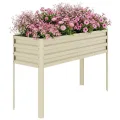 Acekool Hochbeet Metall 127x80x44 cm—Mit Beinen Und Wasserspeicher, 0,6 mm Stahlblech, Hochbeete Für Garten Und Gemüsegarten, Gemüse & Pflanzen, Ideal Für Gemüse, Kräuter & Blumen, Creme - Thumbnail 1