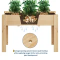 Acekool Hochbeet Mit Beinen 120x60x76 cm—Holz, Mit 3 Haken, Mit Vlieseinlage, Als Hochbeet Für Gemüse, Kräuter & Blumen, Für Balkon, Hof & Garten, Wetterfest & Einfache Montage - Thumbnail 5