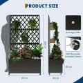 Hochbeet Metall Mit Rankgitter Und Sichtschutz 90x40x180 cm—Mit Räder, Als Hochbeet Für Kletterpflanzen, Gemüse & Blumen, Wetterfest & Einfache Montage, Schwarz - Thumbnail 2