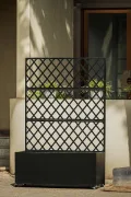 Hochbeet Metall Mit Rankgitter Und Sichtschutz 90x40x180 cm—Mit Räder, Als Hochbeet Für Kletterpflanzen, Gemüse & Blumen, Wetterfest & Einfache Montage, Schwarz - Thumbnail 5