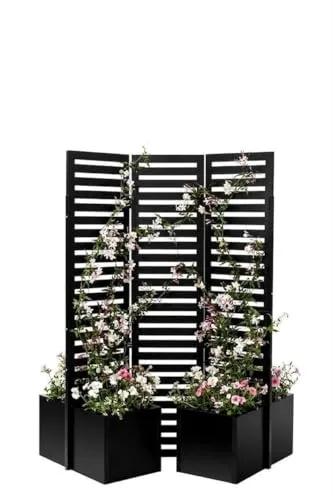 Acekool Pflanzkasten Metall Mit Rankgitter 133x70x180 cm—3-Teilig, Klappbarer, Als Rankhilfe Für Kletterpflanzen, Gemüse & Blumen, Wetterfest & Einfache Montage, Schwarz – Bild 8
