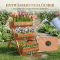 Outsunny Vertikales Hochbeet mit 3 Etagen Vertikalbeet aus Holz Blumenkasten mit 3 Pflanzkästen und Ablauflöchern Blumenbeet Kräuterbeet Blumentreppe für Terrasse Balkon Garten 65 x 75 x 76 cm Braun - Thumbnail 4