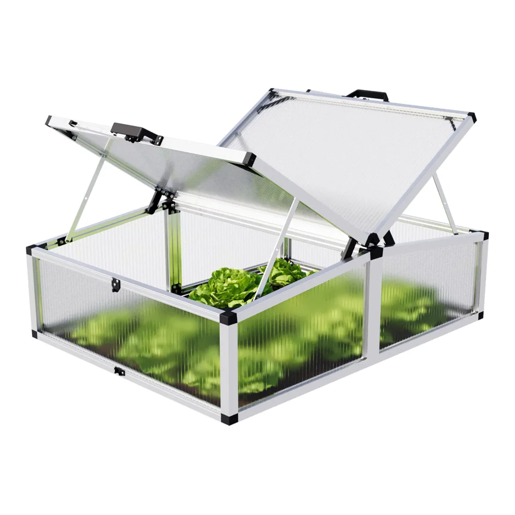 GFP Frühbeetkasten 103 x 132 cm Frühbeetaufsatz Caro, Aluminium mit Polycarbonat Doppelstegplatten