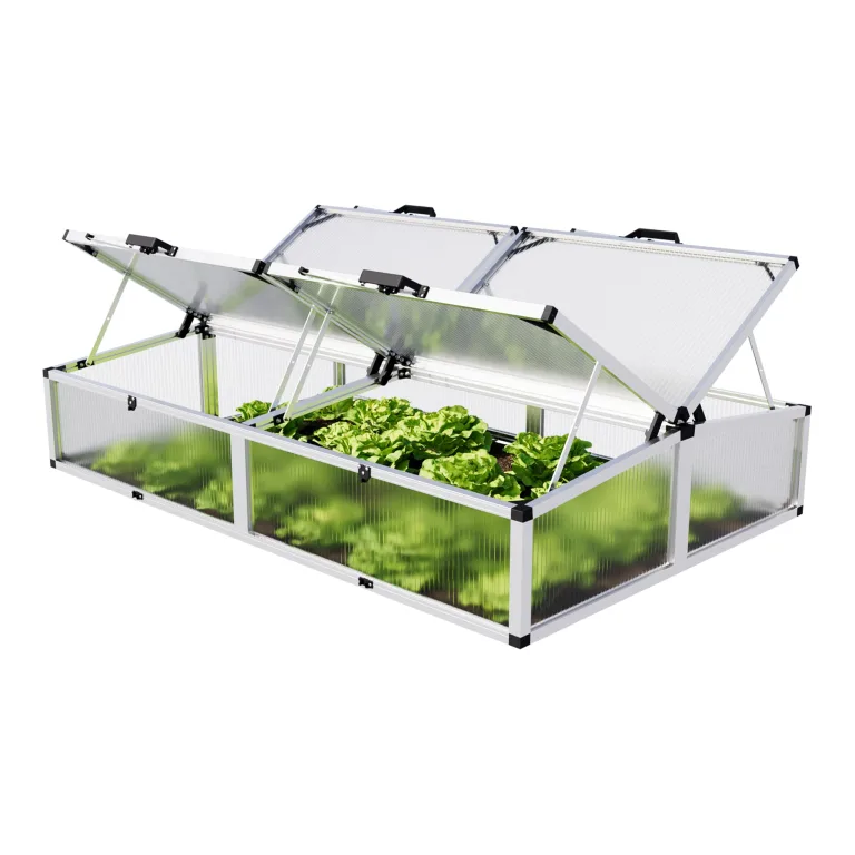GFP Frühbeetkasten 103 x 132 cm Frühbeetaufsatz Caro, Aluminium mit Polycarbonat Doppelstegplatten – Bild 10
