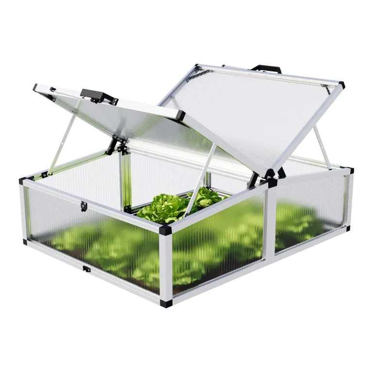 GFP Frühbeetkasten 103 x 132 cm Frühbeetaufsatz Caro, Aluminium mit Polycarbonat Doppelstegplatten – Bild 1