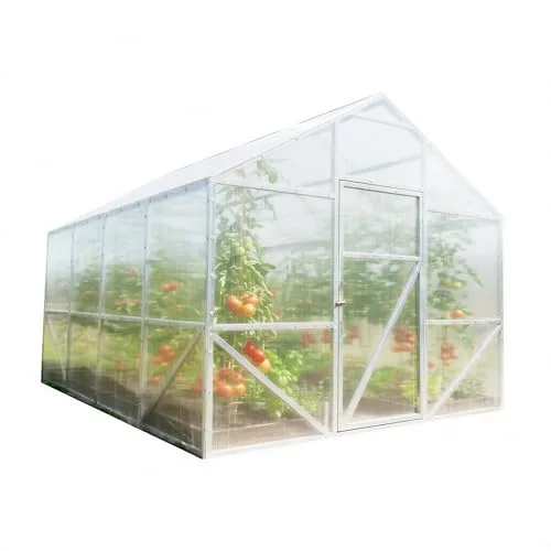 Gewächshaus Victoria 300x400x250cm aus Stahl mit Fundament | UV-beständige 6 mm Hohlkammerplatten | Winterfestes Tomatenhaus & Treibhaus für Garten – Bild 10