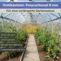 Gewächshaus Victoria 300x400x250cm aus Stahl mit Fundament | UV-beständige 6 mm Hohlkammerplatten | Winterfestes Tomatenhaus & Treibhaus für Garten - Thumbnail 6