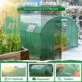 XMTECH Gewächshaus 3x6m 18m², Foliengewächshaus mit 6 Fenstern & Tür, Tomaten Gewächshaus, wetterfeste Lichtfolie, rostfreier Stahlrahmen, Insektenschutz, einfacher Aufbau für Obst und Gemüse - Thumbnail 3