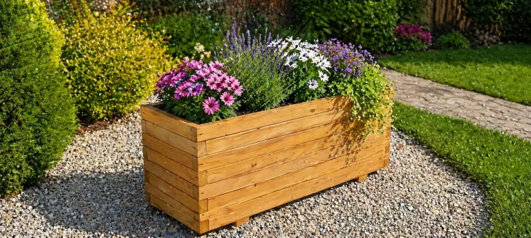 XXL Pflanzkübel Holz 100 cm – Extra Stabiler Blumenkasten Rechteckig, Wetterfester Pflanzkasten für Balkon, Terrasse & Garten, Hochbeet aus 3 cm Massivholz D26 (Eiche, 100x30x55 cm) – Bild 3