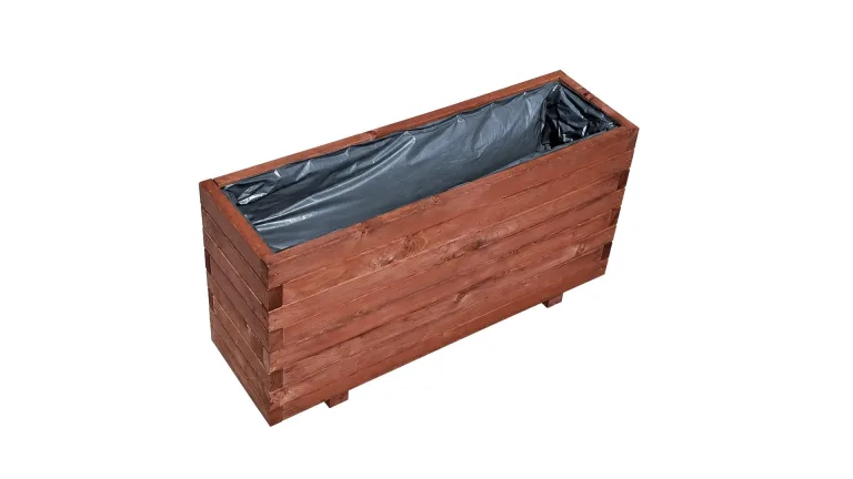XXL Pflanzkübel Holz 100 cm – Extra Stabiler Blumenkasten Rechteckig, Wetterfester Pflanzkasten für Balkon, Terrasse & Garten, Hochbeet aus 3 cm Massivholz D26 (Eiche, 100x30x55 cm) – Bild 9