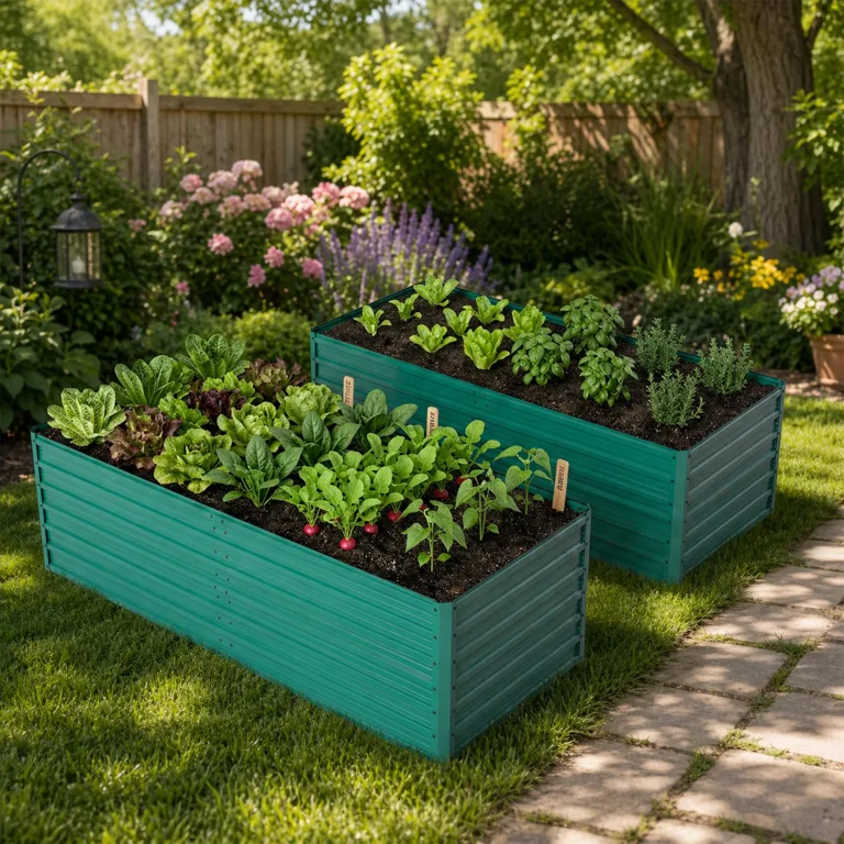 Hochbeet Metall 2er-Set 190x90x64 cm, Hochbeete aus Verzinktes Stahl, Wetterfest, Rostgeschützt, Sicherheitskante, Offener Boden, Pflanzkasten für Garten, Blumen, Gemüse & Kräuter, Grün – Bild 5