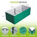 Hochbeet Metall 2er-Set 190x90x64 cm, Hochbeete aus Verzinktes Stahl, Wetterfest, Rostgeschützt, Sicherheitskante, Offener Boden, Pflanzkasten für Garten, Blumen, Gemüse & Kräuter, Grün - Thumbnail 9