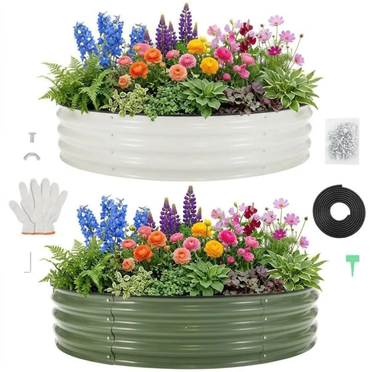 Hochbeet Metall 2er Set 120x60x30 cm – Pflanzkasten aus verzinktem Stahl für Garten & Balkon – Wetterfestes Beet für Gemüse, Kräuter & Blumen, Rostfrei & Stabil, Weiß – Bild 8
