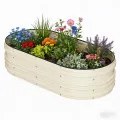 Hochbeet Metall 2er Set 120x60x30 cm – Pflanzkasten aus verzinktem Stahl für Garten & Balkon – Wetterfestes Beet für Gemüse, Kräuter & Blumen, Rostfrei & Stabil, Weiß - Thumbnail 9