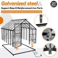Gewächshaus mit Fundament 310x250x205 cm Tomatenhaus Treibhaus Gartengewächshaus Aluminium mit Schiebetür und Dachfenster - Stabil, Winterfest, UV-beständig - Thumbnail 3