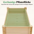 LUXOAK 122x61x77 cm Hochbeet aus Tannenholz mit Beinen, erhöhter Pflanzkasten mit Pflanzvlies, Trennwand und Drainagelöchern, 110 l Fassungsvermögen, für Garten und Terrasse, helles Holz - Thumbnail 5