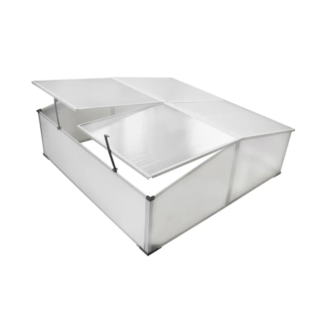 Frühbeet mit 4 Deckeln aus Polycarbonat und Aluminiumrahmen, 108 x 41 x 110 cm, UV-beständig und wetterfest, ideal für Gemüse, Blumen, Setzlinge, Balkon, Garten und Frostschutz - Bild 1
