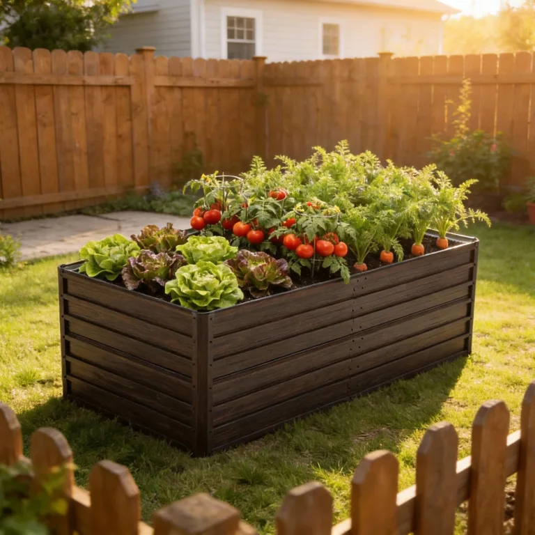 Thanaddo Hochbeet Metall Pflanzbeet, 190x90x64cm rechteckig Gemüsebeet aus verzinktem Stahl in Holzoptik, Gartenbeet Pflanzkasten Pflanzkasten Blumenkasten für Garten & Terrasse – Bild 2