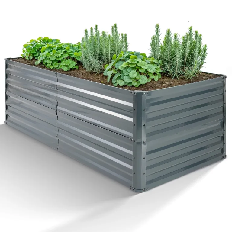 Arebos Hochbeet Metall 180x90x59 cm Anthrazit | Gartenbeet & Gemüsebeet aus verzinktem Stahl | Wetterfest & Rostfrei | Pflanzbeet für Garten, Terrasse & Balkon | Bausatz ohne Boden – Bild 1