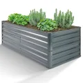 Arebos Hochbeet Metall 180x90x59 cm Anthrazit | Gartenbeet & Gemüsebeet aus verzinktem Stahl | Wetterfest & Rostfrei | Pflanzbeet für Garten, Terrasse & Balkon | Bausatz ohne Boden - Thumbnail 8