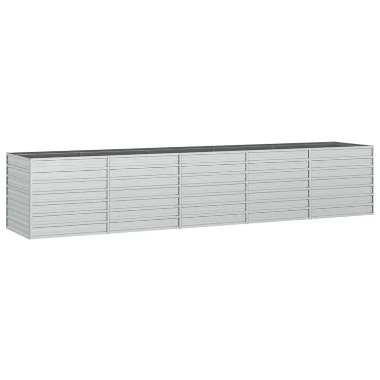 Garten-Hochbeet Pflanzkübel Gartenpflanzen Gartenbeet Frühbeet Blumenkasten Blumenkübel Pflanztopf 100x100x77 cm Verzinkter Stahl Silber – Bild 9