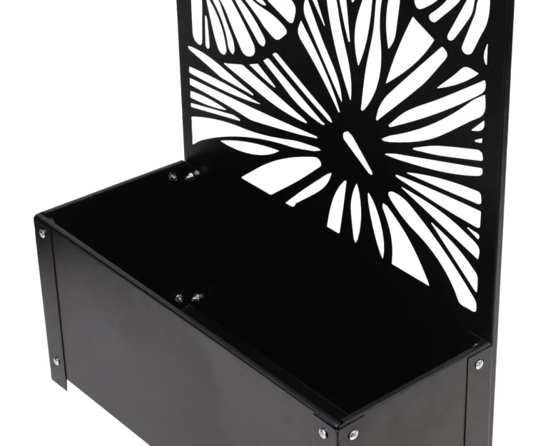 Pflanzkasten mit Rankgitter aus Metall, schwarz, 60x24x24 cm, mit Rankhilfe 122 cm hoch, Blumenkasten mit Spalier, Hochbeet mit Sichtschutz – Bild 5