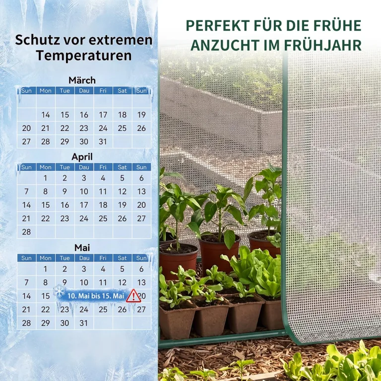 Gewächshaus - 300x100x170 cm - Begehbarer Tomatengewächshaus Foliengewächshaus für Pflanzen - Stabil, UV-Beständig, Optimales Pflanzenwachstum - Frühbeet, Gemüse, Blumen, Obst – Bild 5