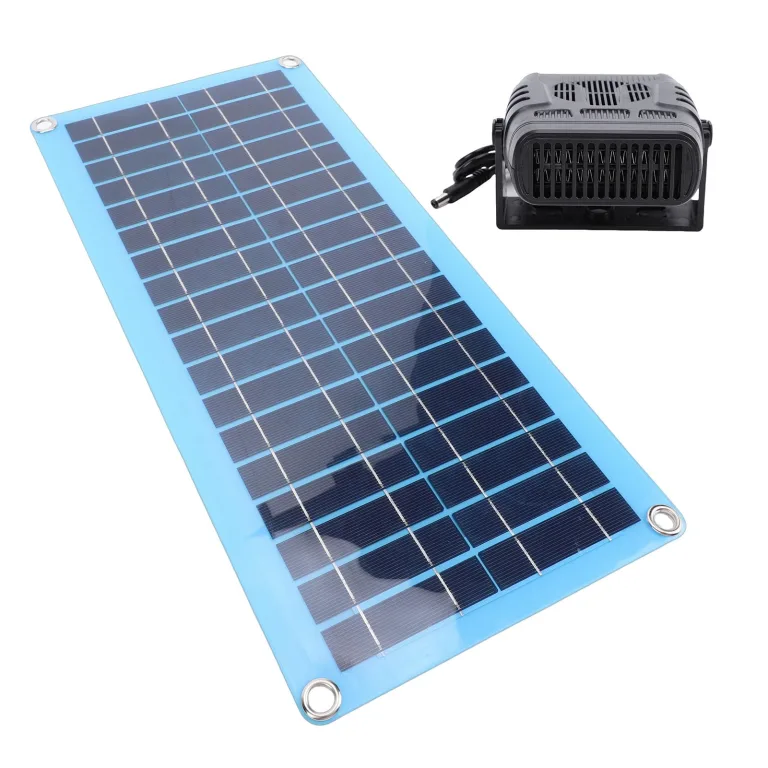 Yunseity 30-W-Solarpanel-Heizung für Hühnerställe und Haustierhäuser, Tragbare Warmwindanlage mit USB- und DC-Anschlüssen für die Gewächshausheizung und das Trocknen Kleiner Räume – Bild 2