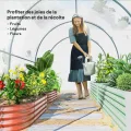 Outsunny Garten-Gewächshaus, Tunnel, verstärktes Rohrgestell, Bodenfläche 6 m², Tür mit Reißverschluss, 2 aufrollbare Fenster, Tomatengewächshaus, 3 x 2 x 2 m, transparent - Thumbnail 8