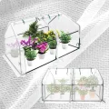 ACXIN Foliengewächshaus Tomatenhaus Frühbeet mit Spitzdach Niedriges Gewächshaus Atmungsaktiv Insektenabweisend Pflanzenhaus für Gemüse Kräuter Tomaten Garten Balkon Weiß 180 x 90 x 90 cm - Thumbnail 1
