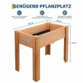 Garvee Hochbeet Holz, Blumenbett, Kräuterbeet, Frühbeet, mit Pflanzfolie, Abflusslöchern und seitlichen Haken, erhöhter Pflanzkasten-Ständer, für Garten, Terrasse, Balkon, Eiche, 86×46×76 cm - Thumbnail 2