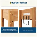 Garvee Hochbeet Holz, Blumenbett, Kräuterbeet, Frühbeet, mit Pflanzfolie, Abflusslöchern und seitlichen Haken, erhöhter Pflanzkasten-Ständer, für Garten, Terrasse, Balkon, Eiche, 86×46×76 cm - Thumbnail 4