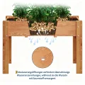 Garvee Hochbeet Holz, Blumenbett, Kräuterbeet, Frühbeet, mit Pflanzfolie, Abflusslöchern und seitlichen Haken, erhöhter Pflanzkasten-Ständer, für Garten, Terrasse, Balkon, Eiche, 86×46×76 cm - Thumbnail 6