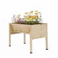 Garvee Hochbeet Holz, Blumenbett, Kräuterbeet, Frühbeet, mit Pflanzfolie, Abflusslöchern und seitlichen Haken, erhöhter Pflanzkasten-Ständer, für Garten, Terrasse, Balkon, Eiche, 86×46×76 cm - Thumbnail 9