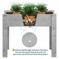 Garvee Hochbeet Holz, Blumenbett, Kräuterbeet, Frühbeet, mit Pflanzfolie, Abflusslöchern und seitlichen Haken, erhöhter Pflanzkasten-Ständer, für Garten, Terrasse, Balkon, Grau, 122×61×76 cm - Thumbnail 7