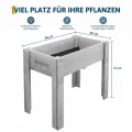 Garvee Hochbeet Holz, Blumenbett, Kräuterbeet, Frühbeet, mit Pflanzfolie, Abflusslöchern und seitlichen Haken, erhöhter Pflanzkasten-Ständer, für Garten, Terrasse, Balkon, Grau, 86×46×76 cm - Thumbnail 2